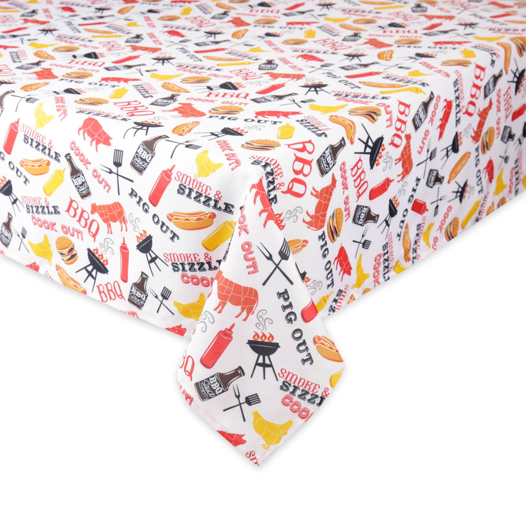 BBQ Fun Print Outdoor Tablecloth 60" x 120"